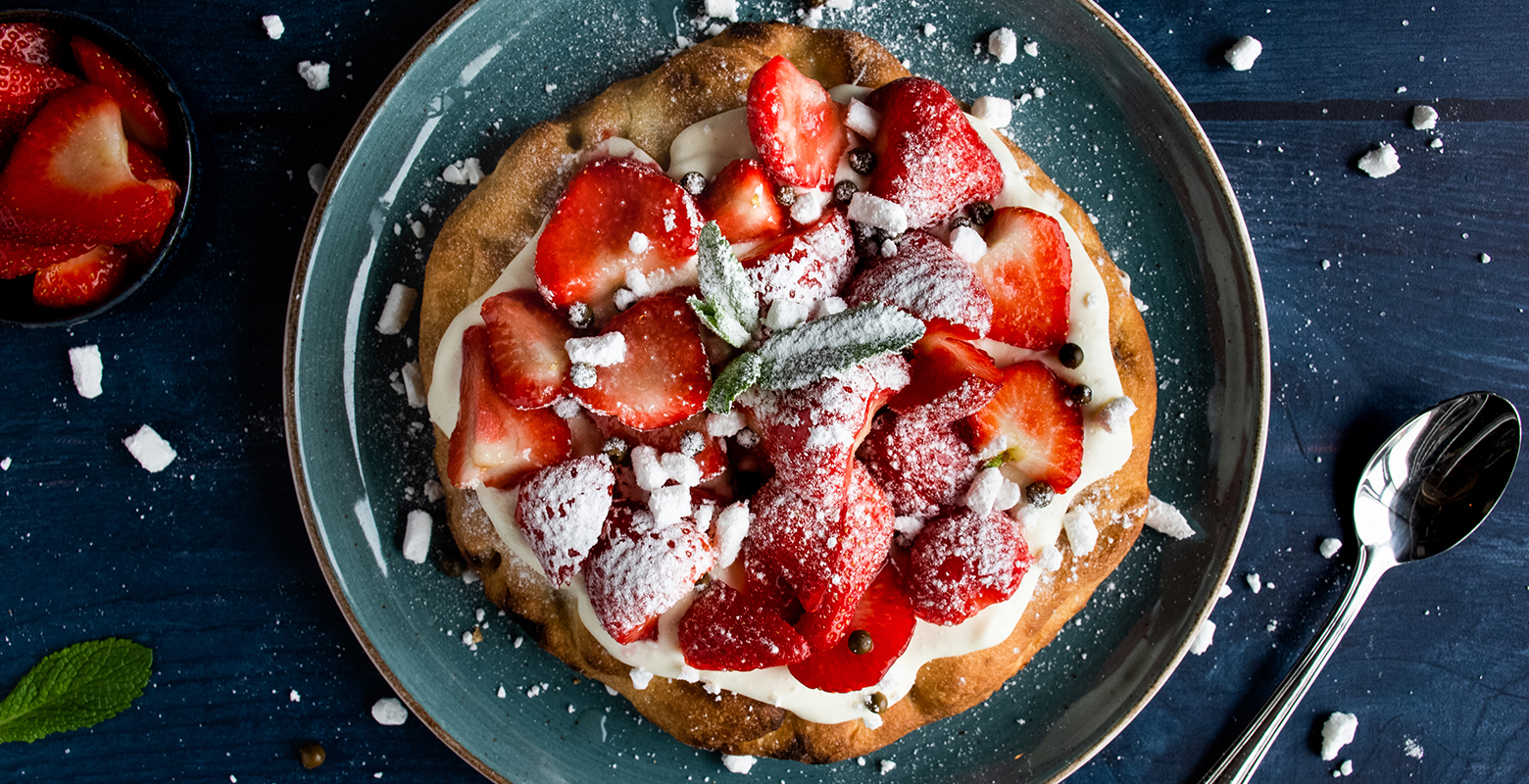 Flatbread met aardbei